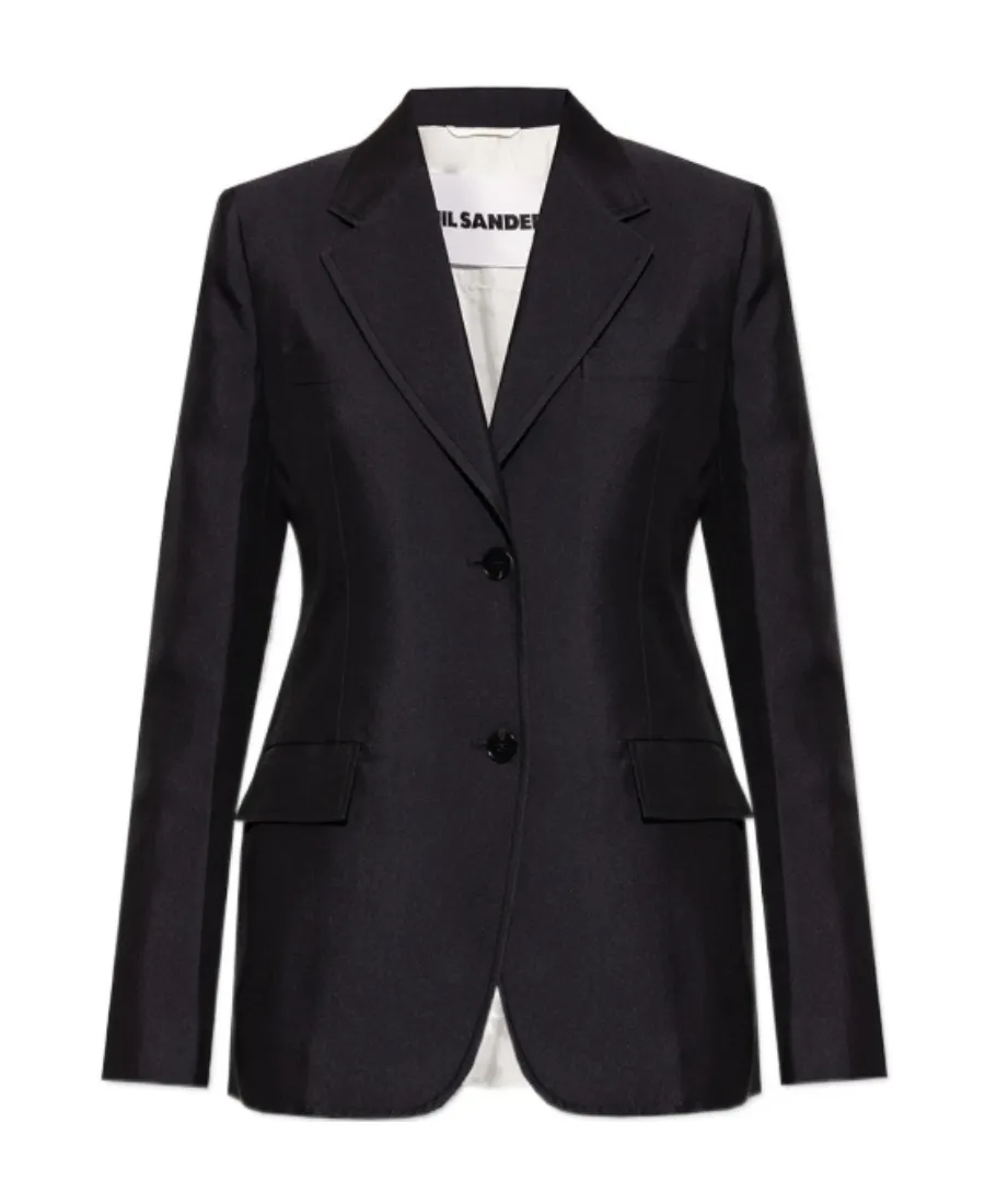 Long-Sleeved Single-Breasted Blazer