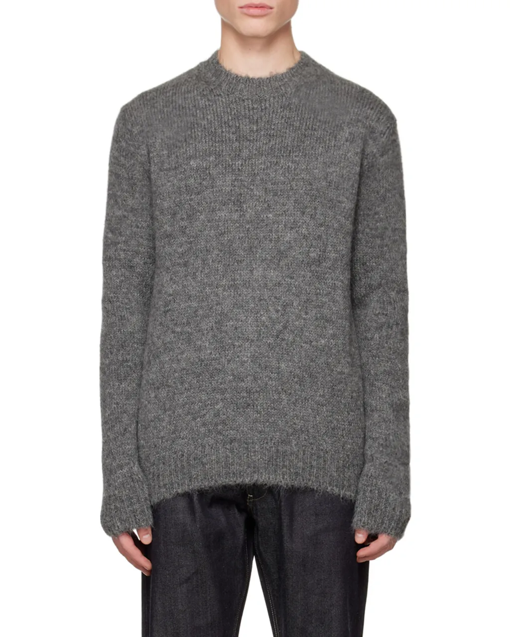 Crewneck Ribbed Hem Jumper