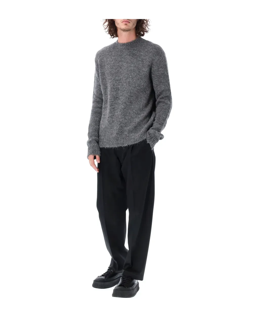 Crewneck Ribbed Hem Jumper