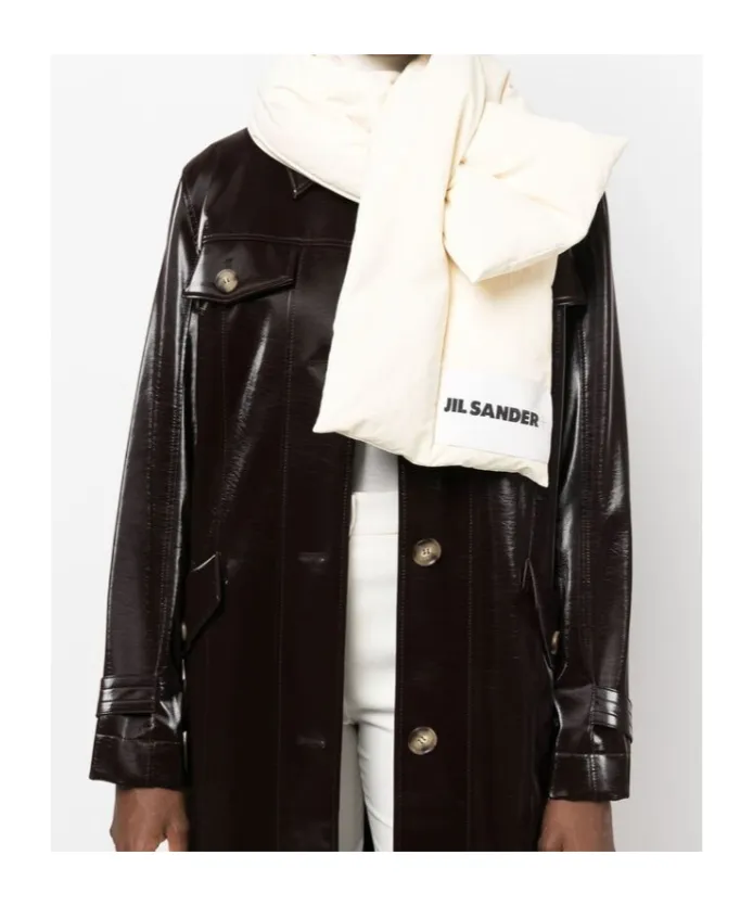 Logo Patch Wraparound Padded Scarf