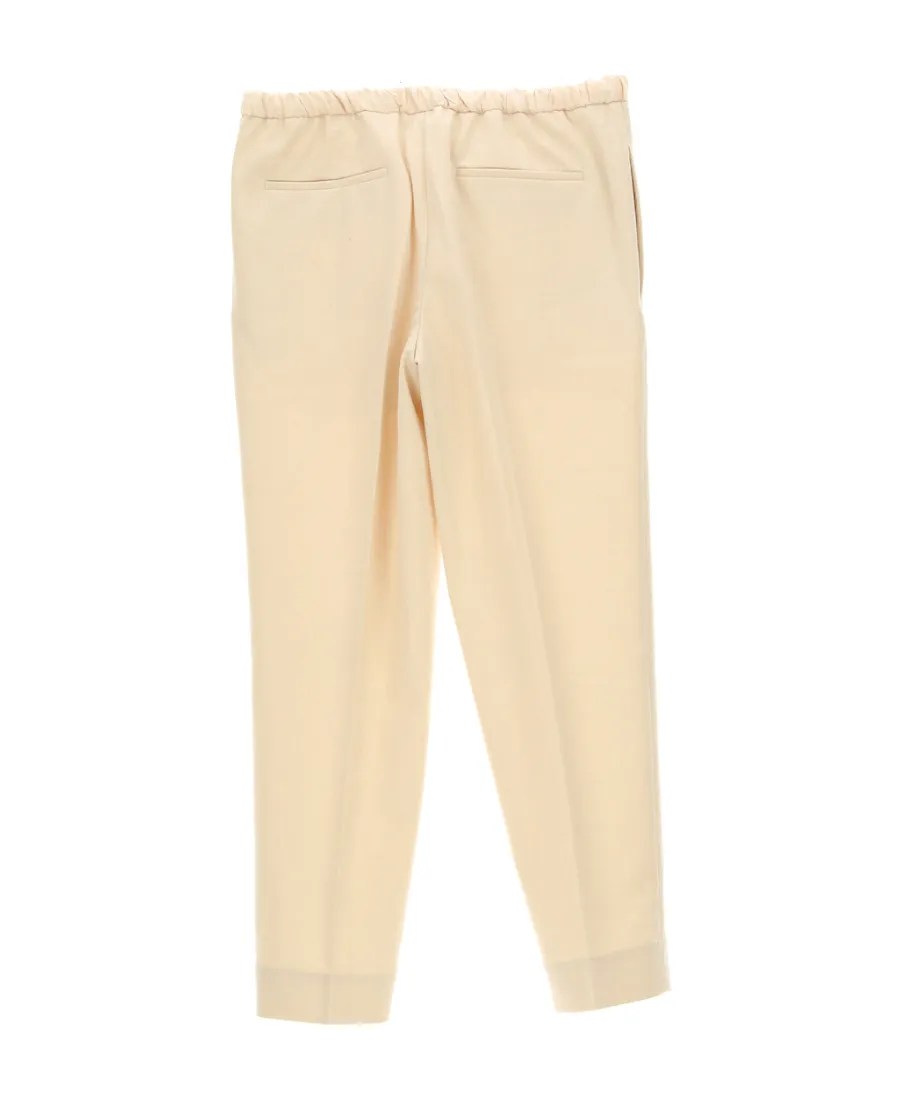 High-Waist Drawstring Cropped Trousers