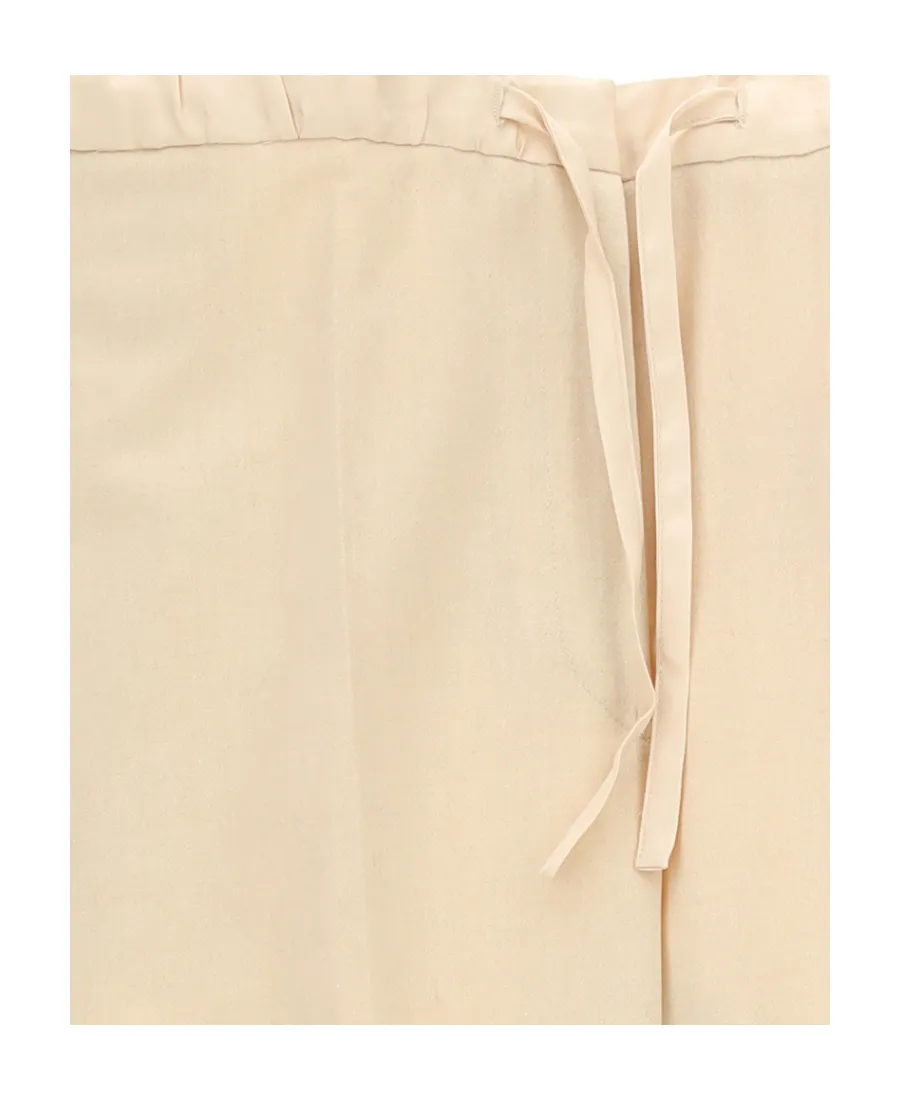 High-Waist Drawstring Cropped Trousers
