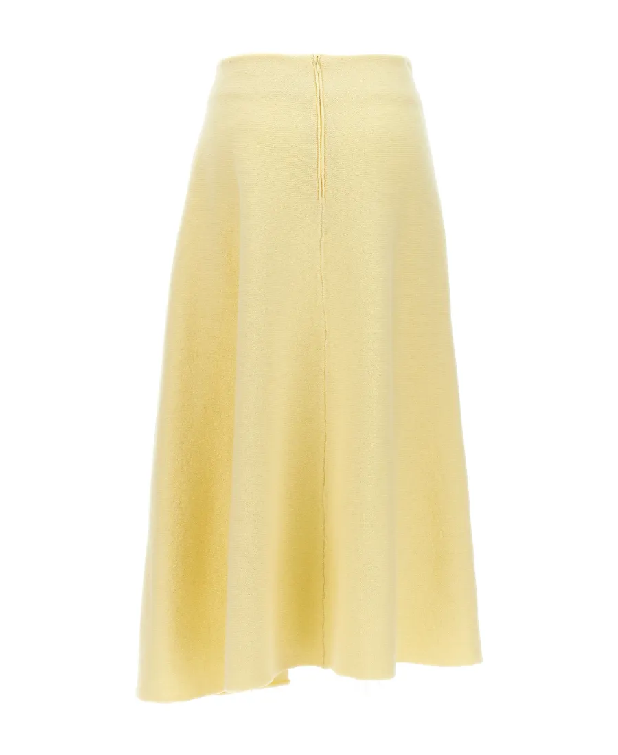 High-Waist A-Line Midi Skirt