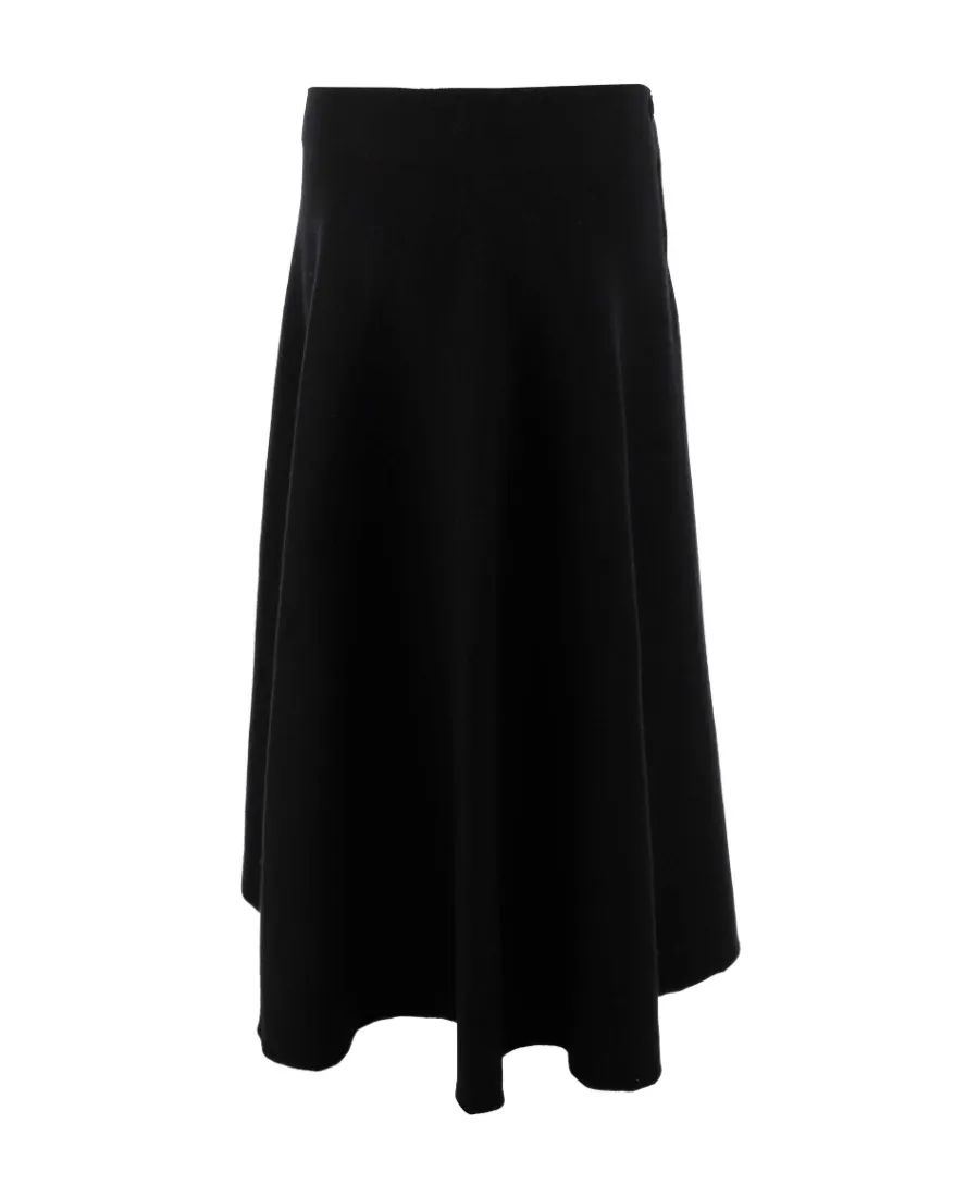 High-Waist A-Line Midi Skirt