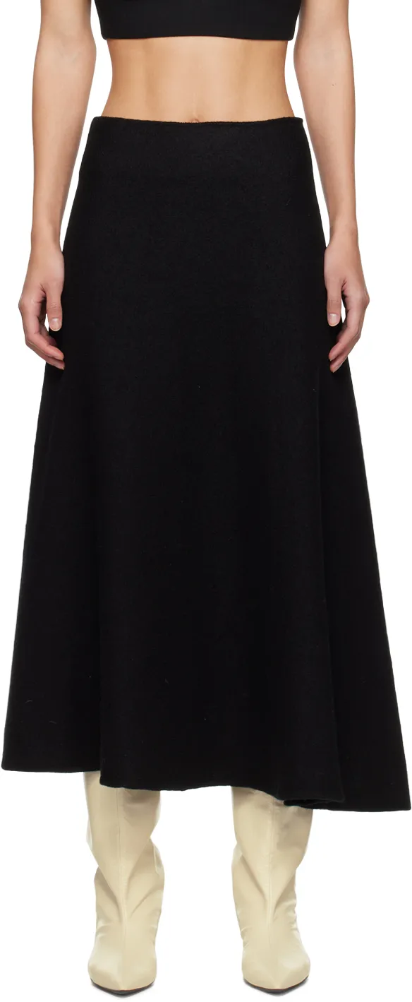 High-Waist A-Line Midi Skirt
