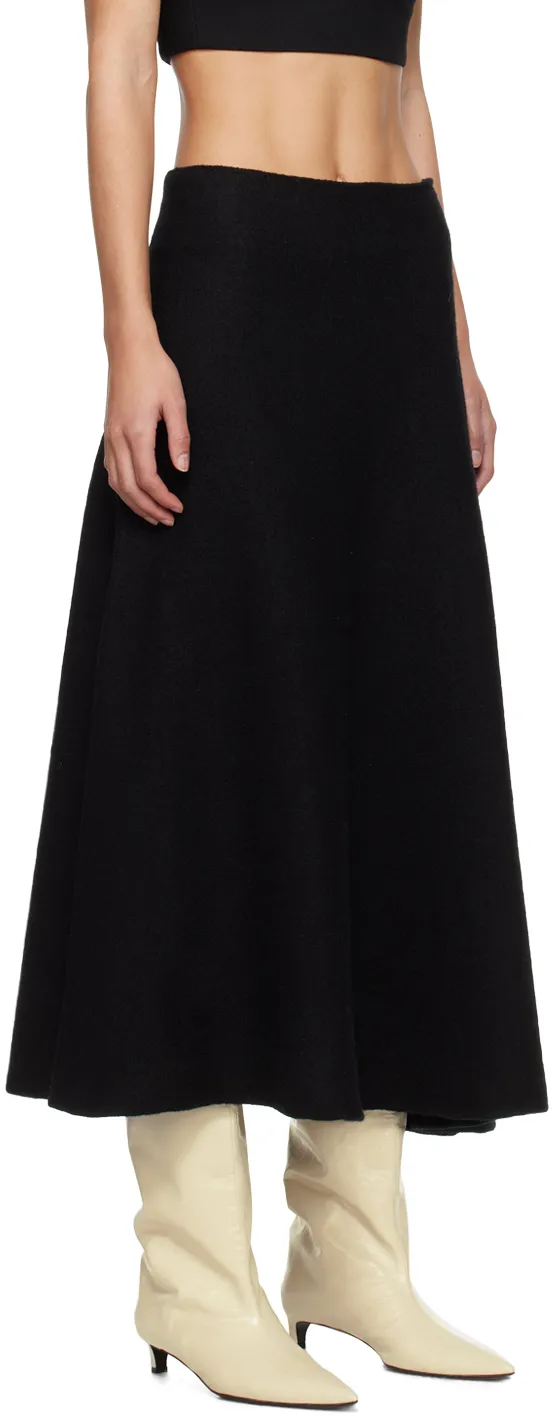 High-Waist A-Line Midi Skirt