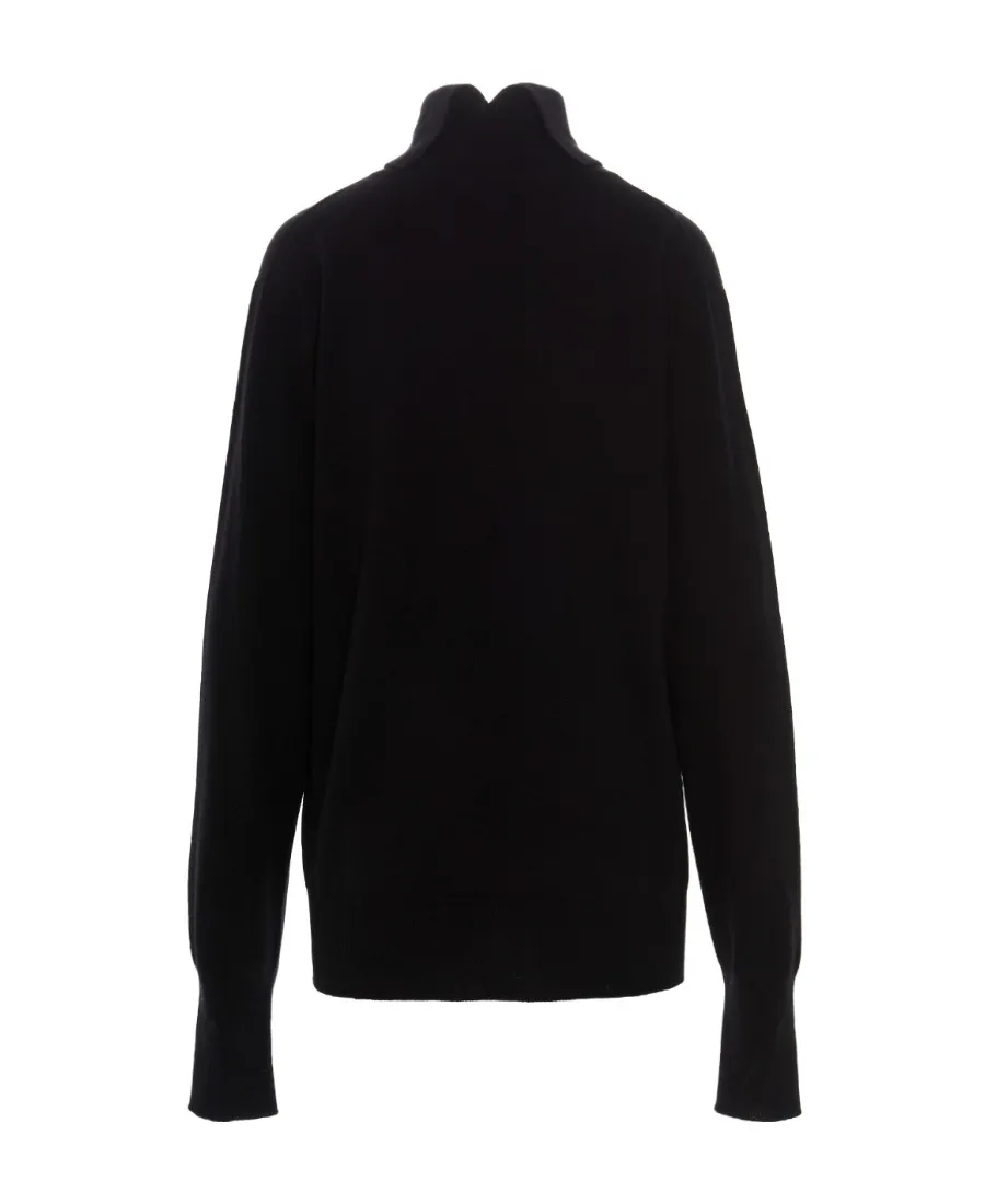 High-Neck Plain Knit Sweater