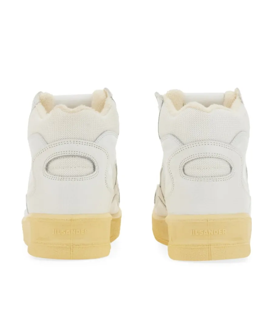 Logo Embossed Mid-Top Sneakers