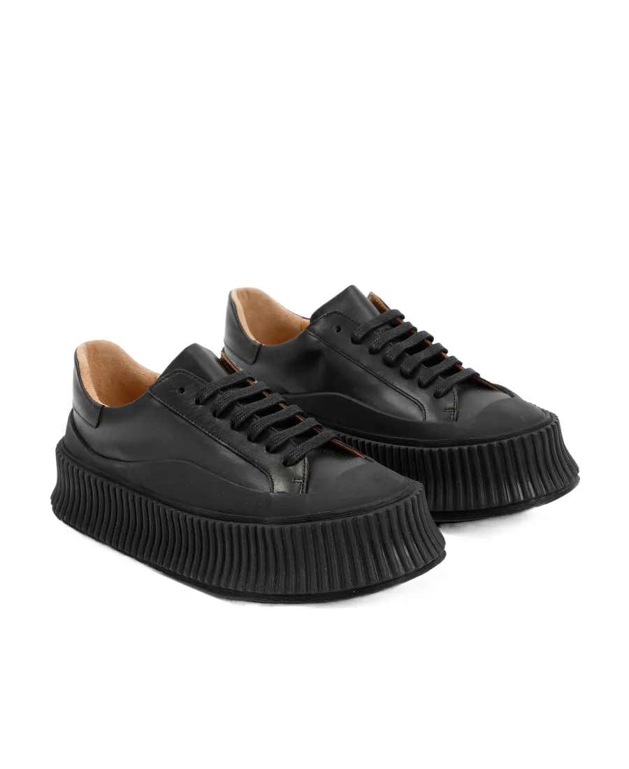 Lace-Up Round-Toe Sneakers