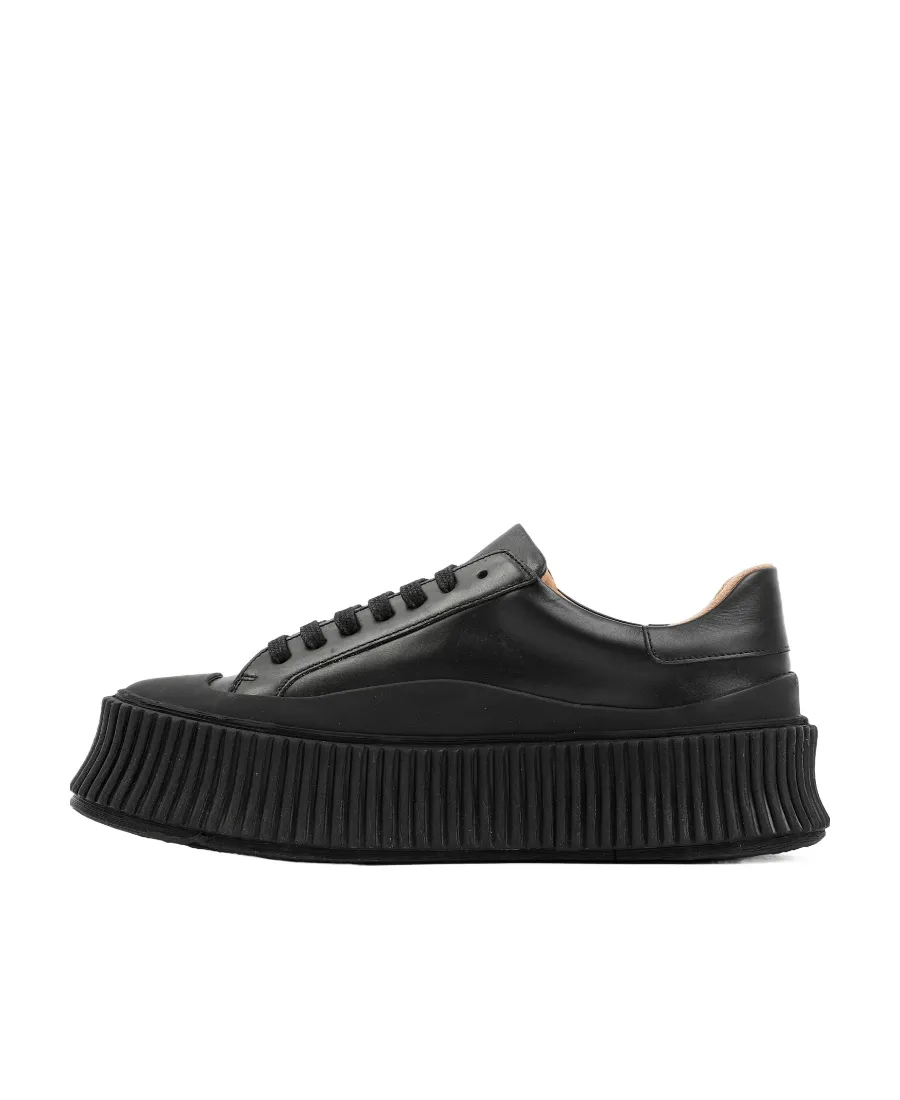 Lace-Up Round-Toe Sneakers