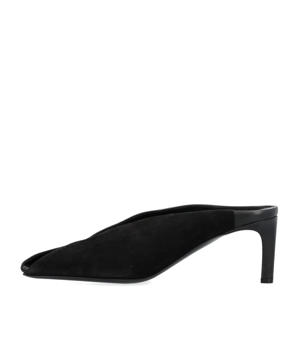 Square-Toe High-Heel Mules