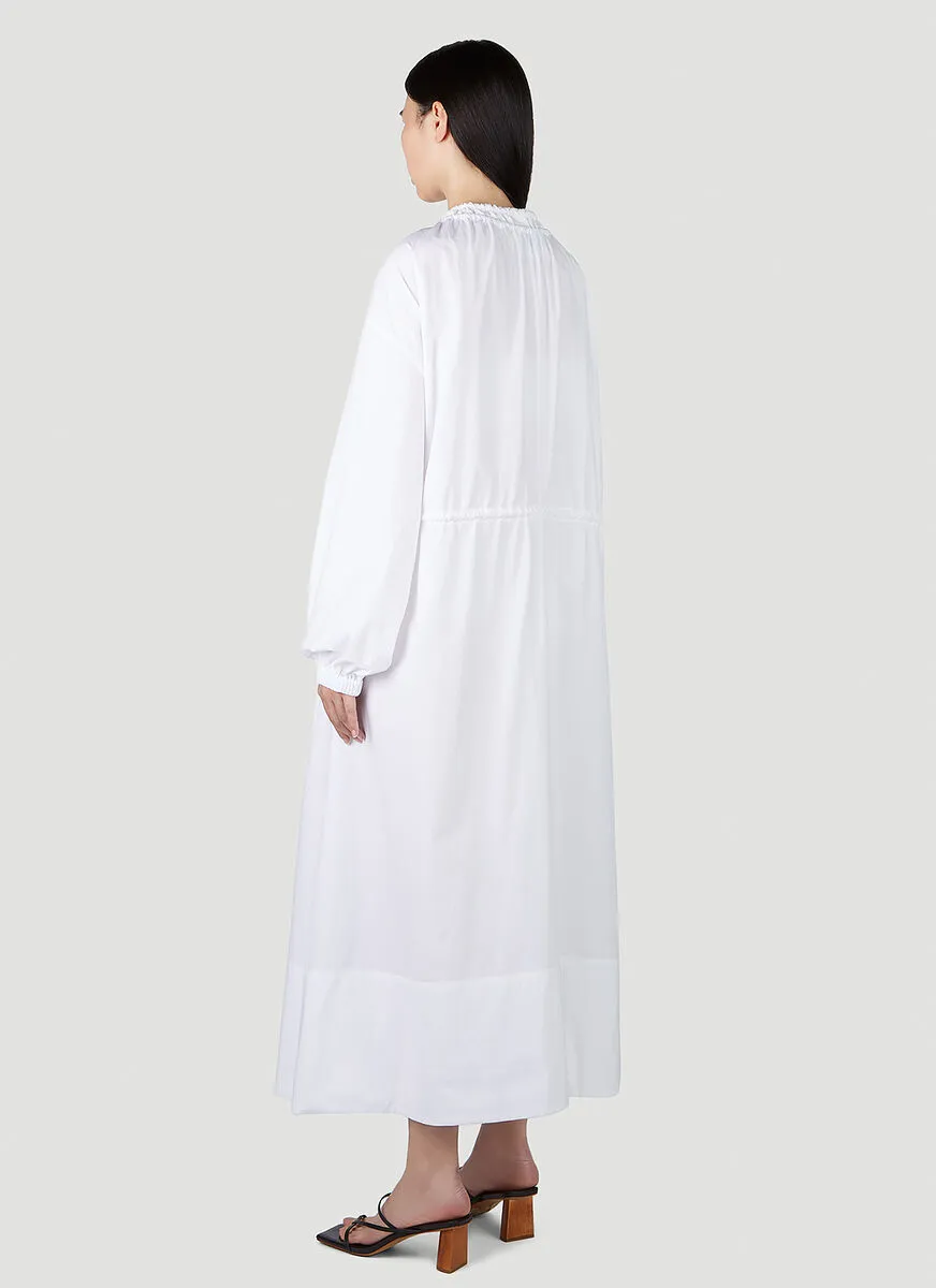 Gathered-Detailed Drawstring Fastened Dress
