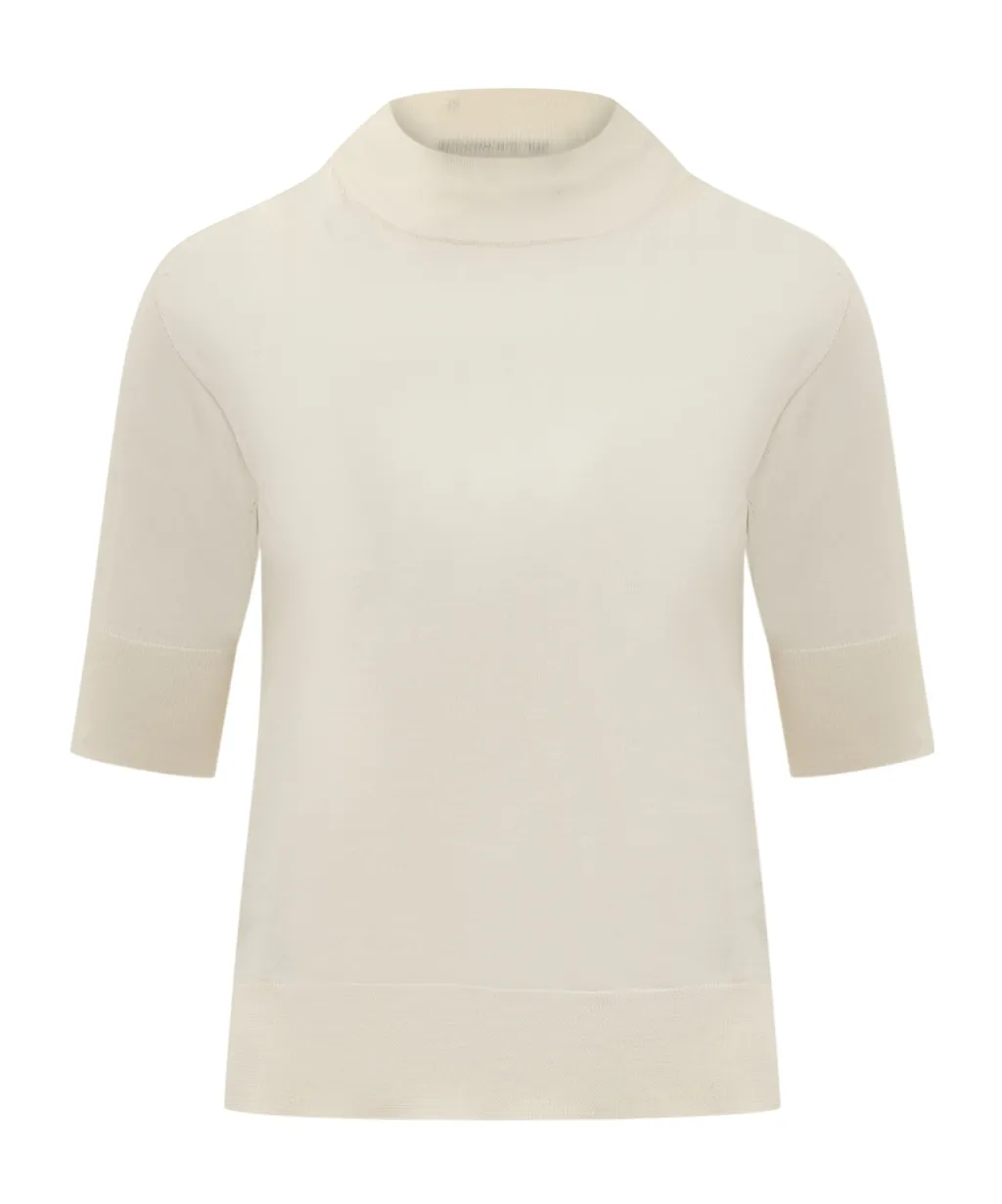 Mock-Neck Knitted Top