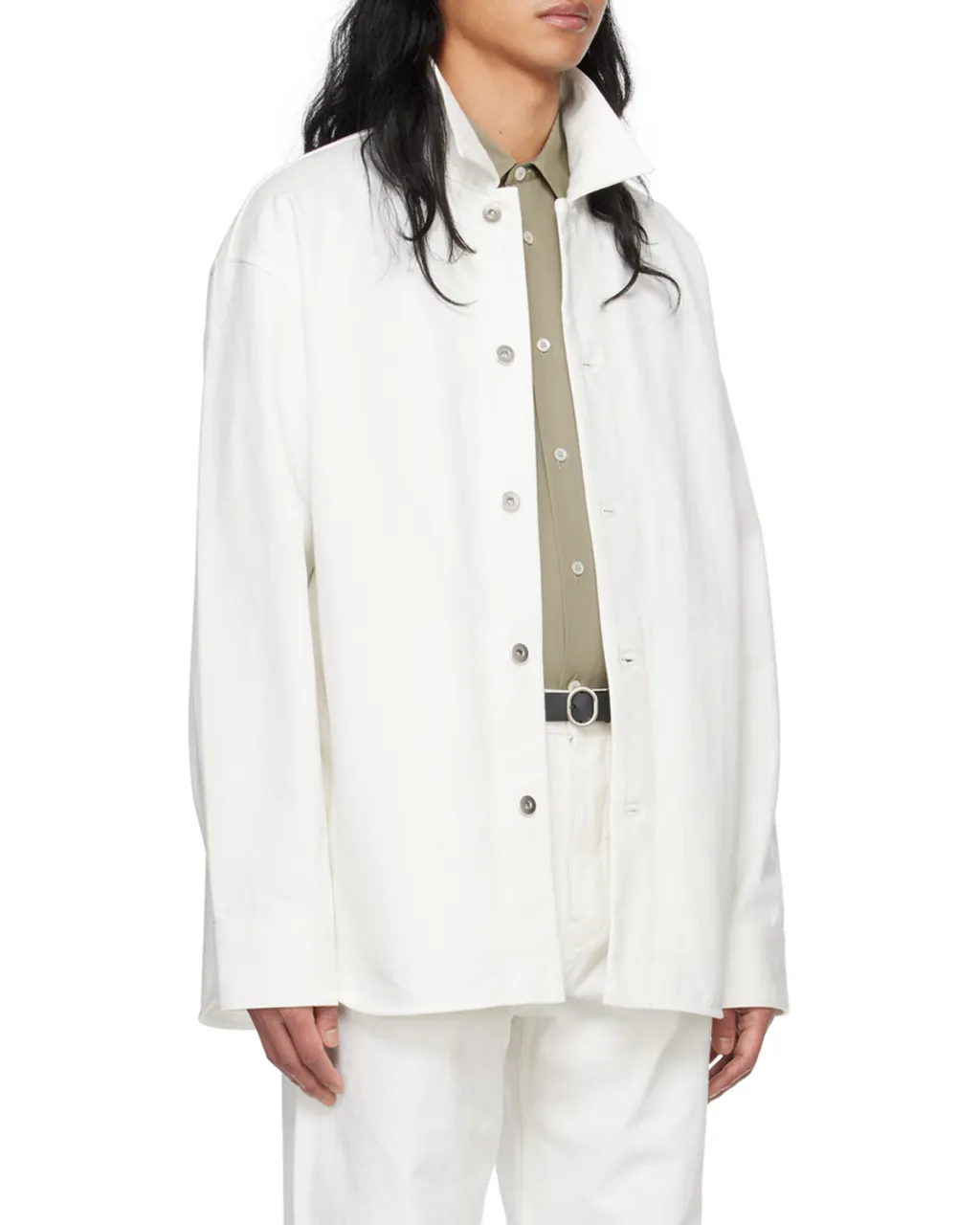 Buttoned Long-Sleeved Denim Shirt