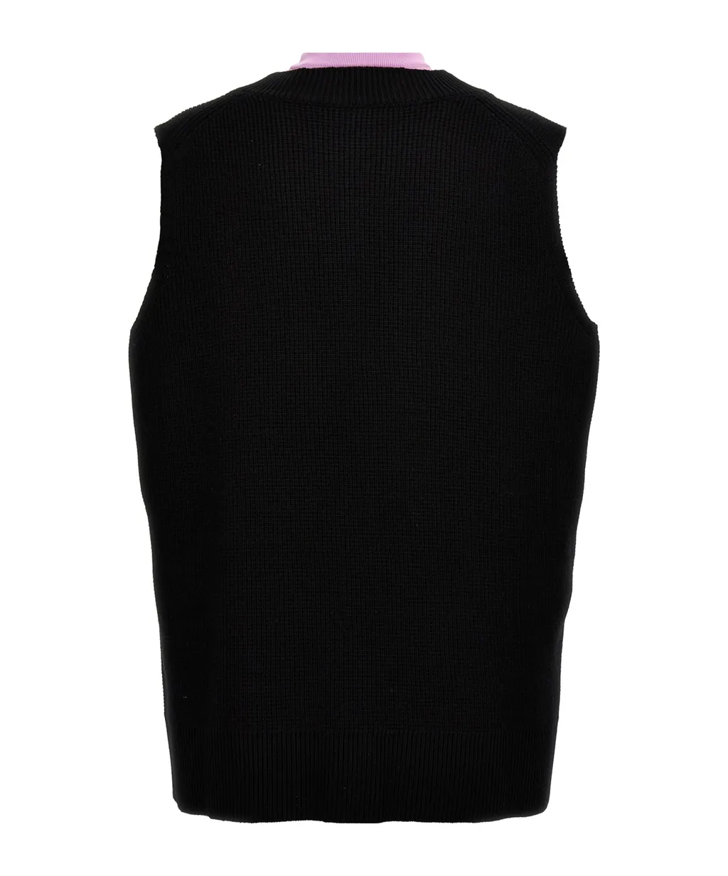 Two-Toned Sleeveless Knit Vest