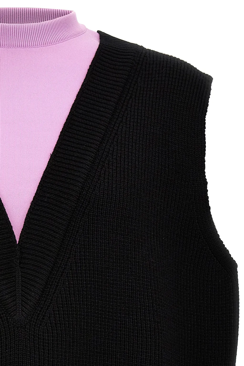 Two-Toned Sleeveless Knit Vest