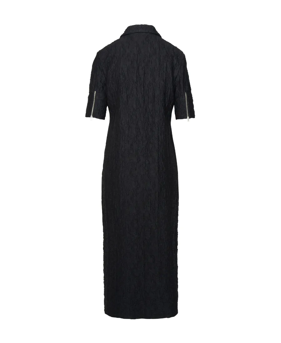Zipped Midi Shirt Dress