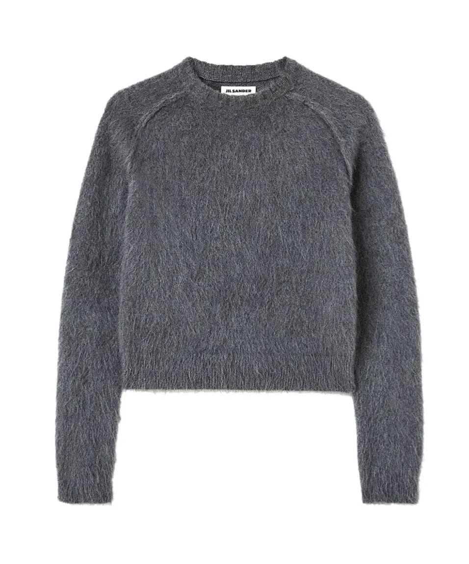 Brushed-Finish Knitted Jumper