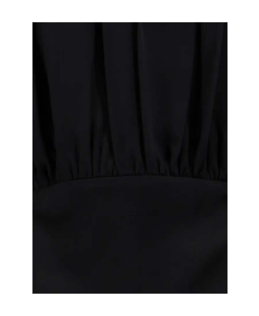 Gathered Crewneck Sleeveless Dress