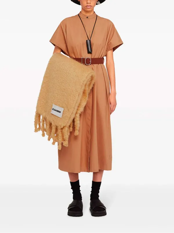 Short-Sleeved Belted Shirt Dress