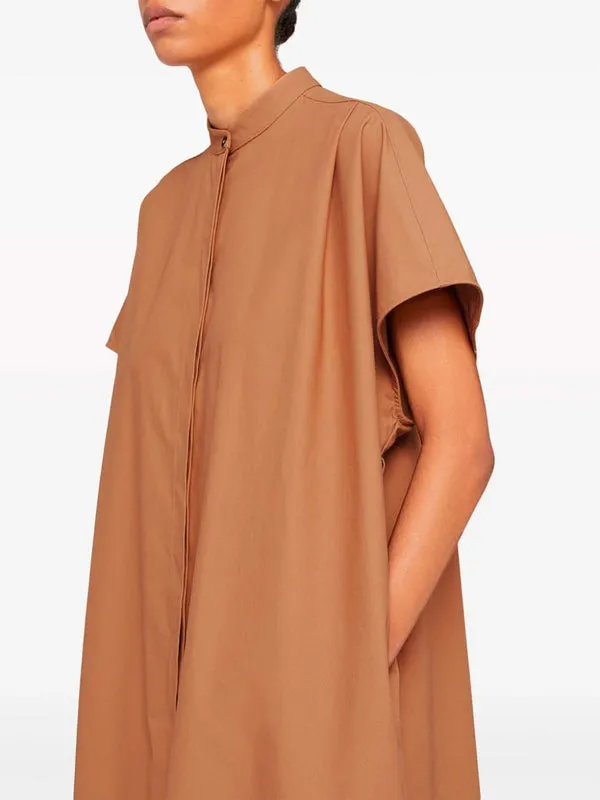 Short-Sleeved Belted Shirt Dress