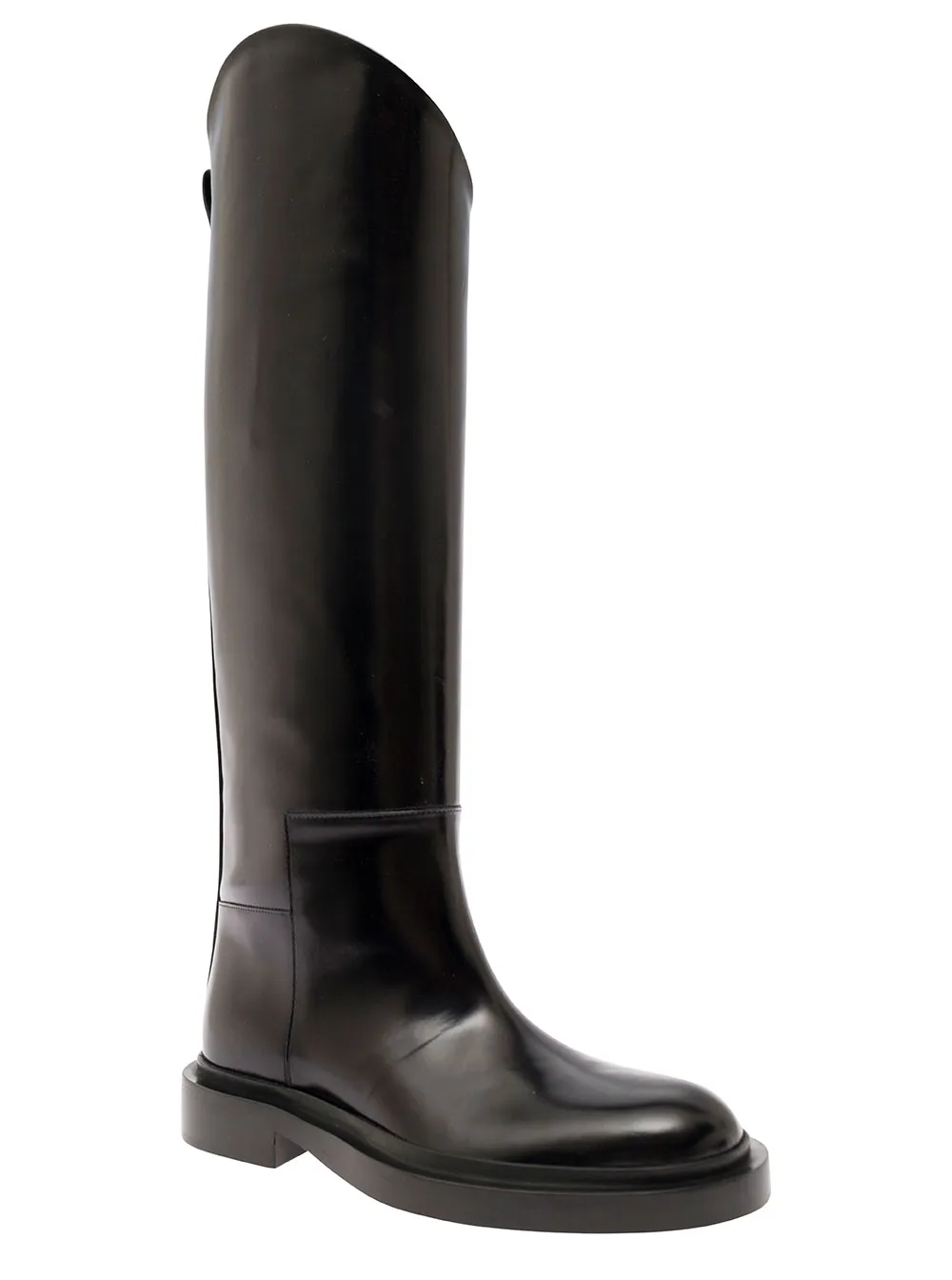 Asymmetric Round-Toe Boots