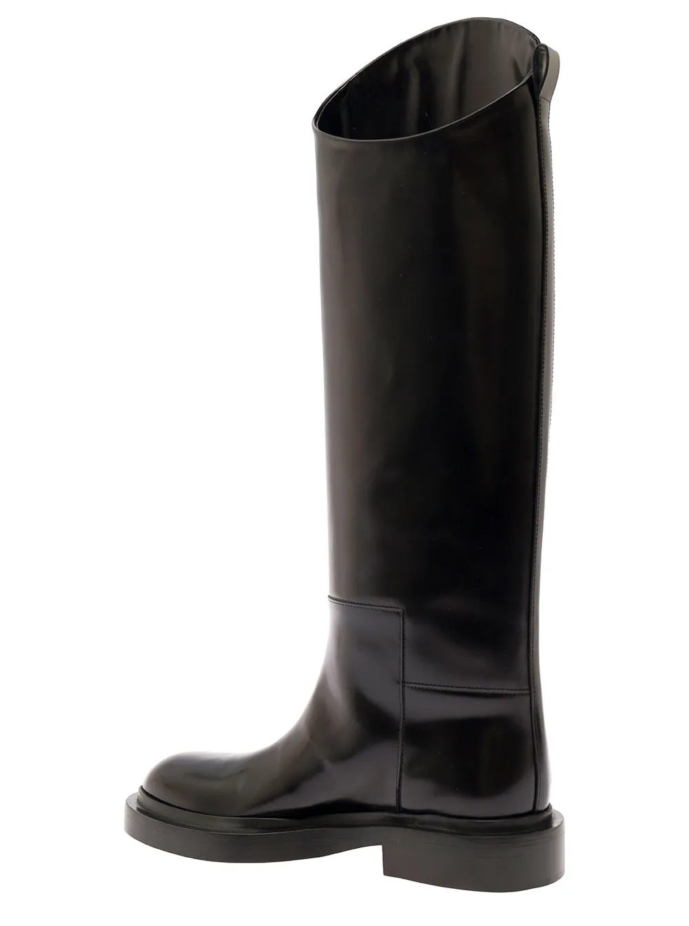 Asymmetric Round-Toe Boots