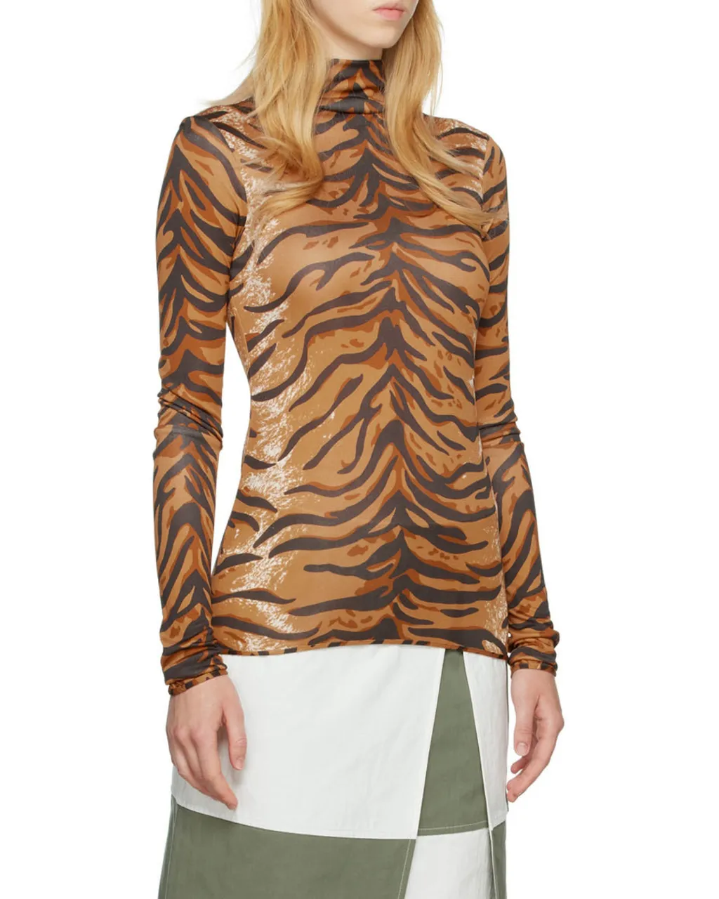 Turtleneck Printed Top
