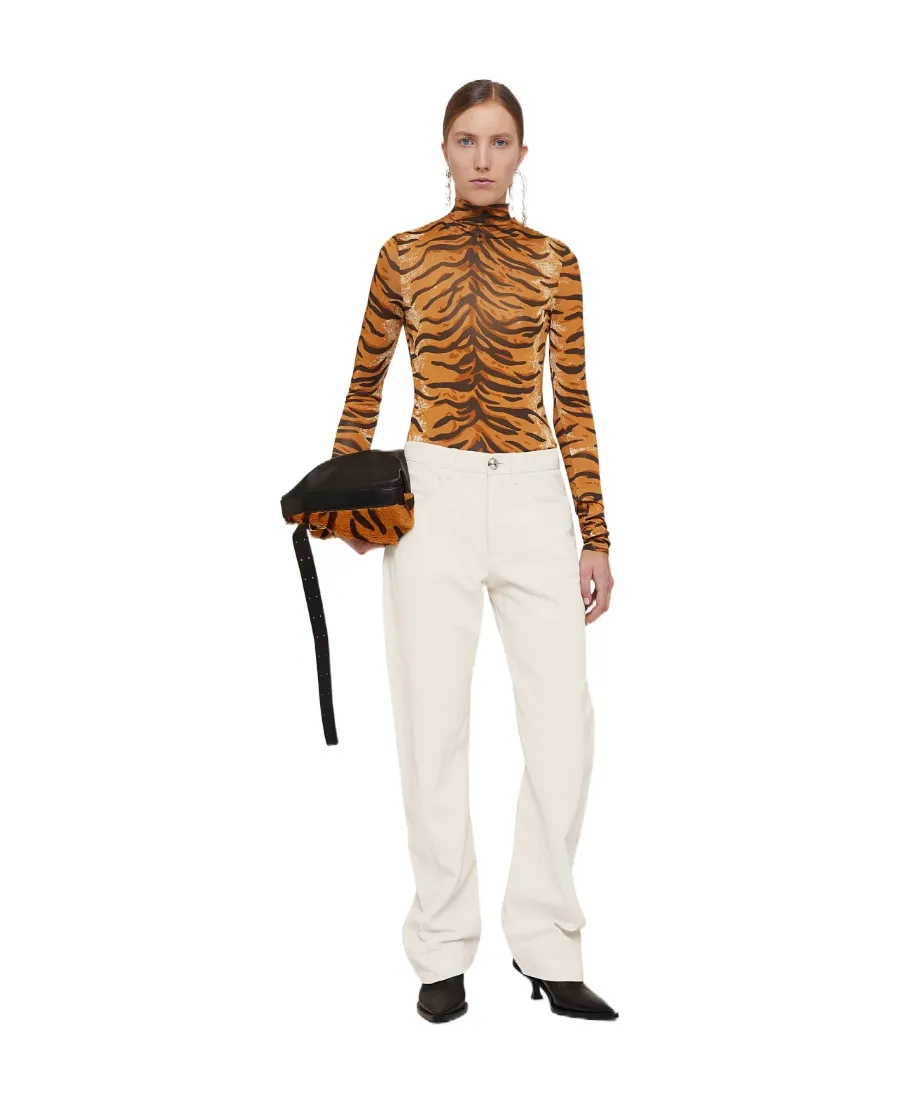 Turtleneck Printed Top