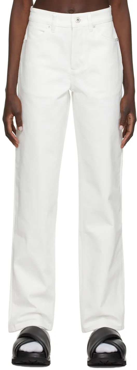 Button Detailed Straight Leg Jeans