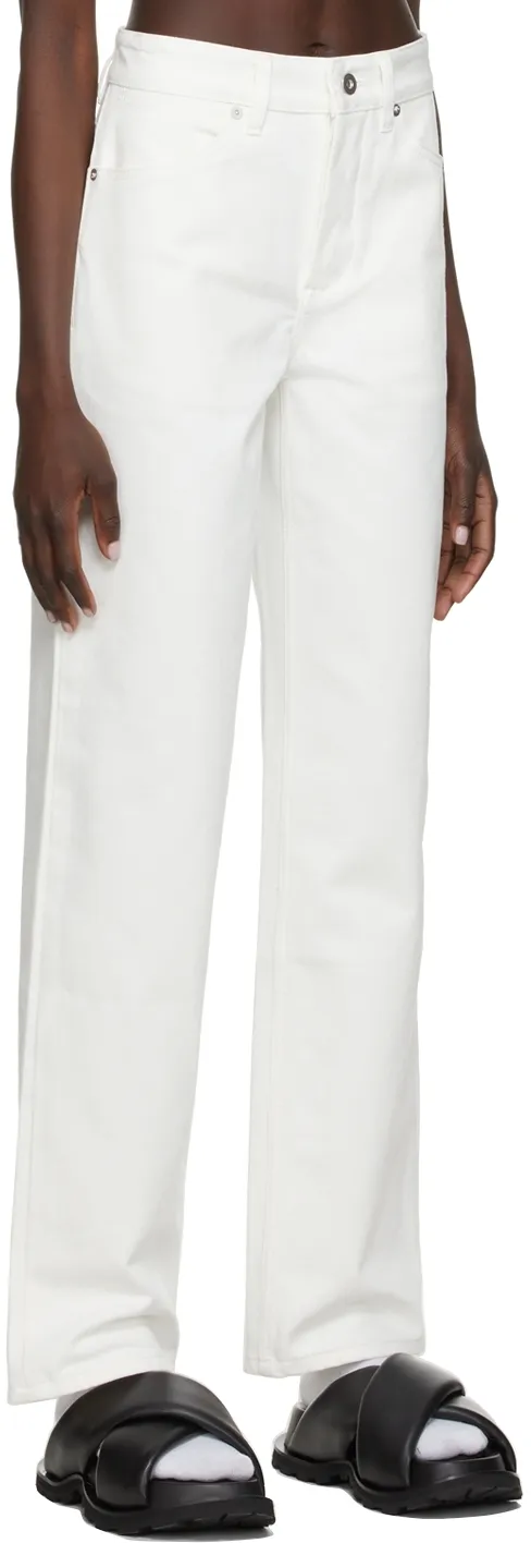 Button Detailed Straight Leg Jeans