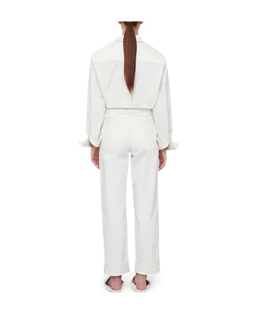 Button Detailed Straight Leg Jeans