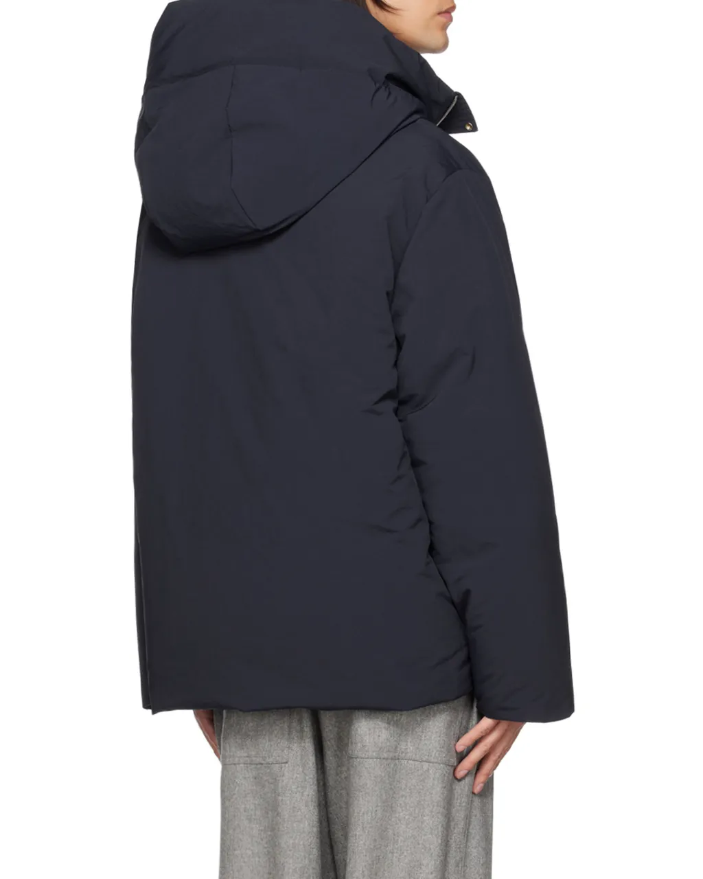 Zip-Up Long-Sleeved Hooded Coat