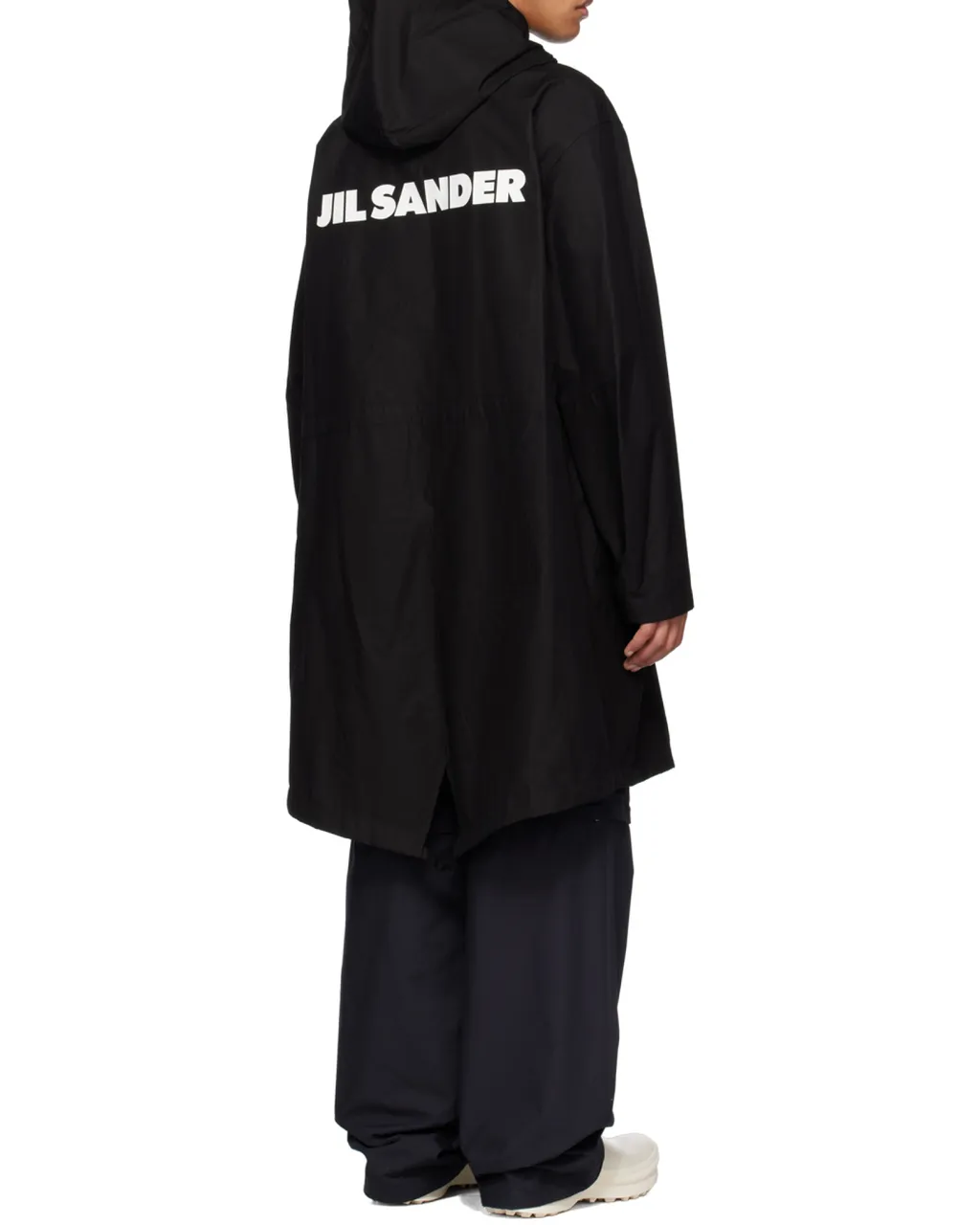 Logo Printed Drawstring Hooded Parka
