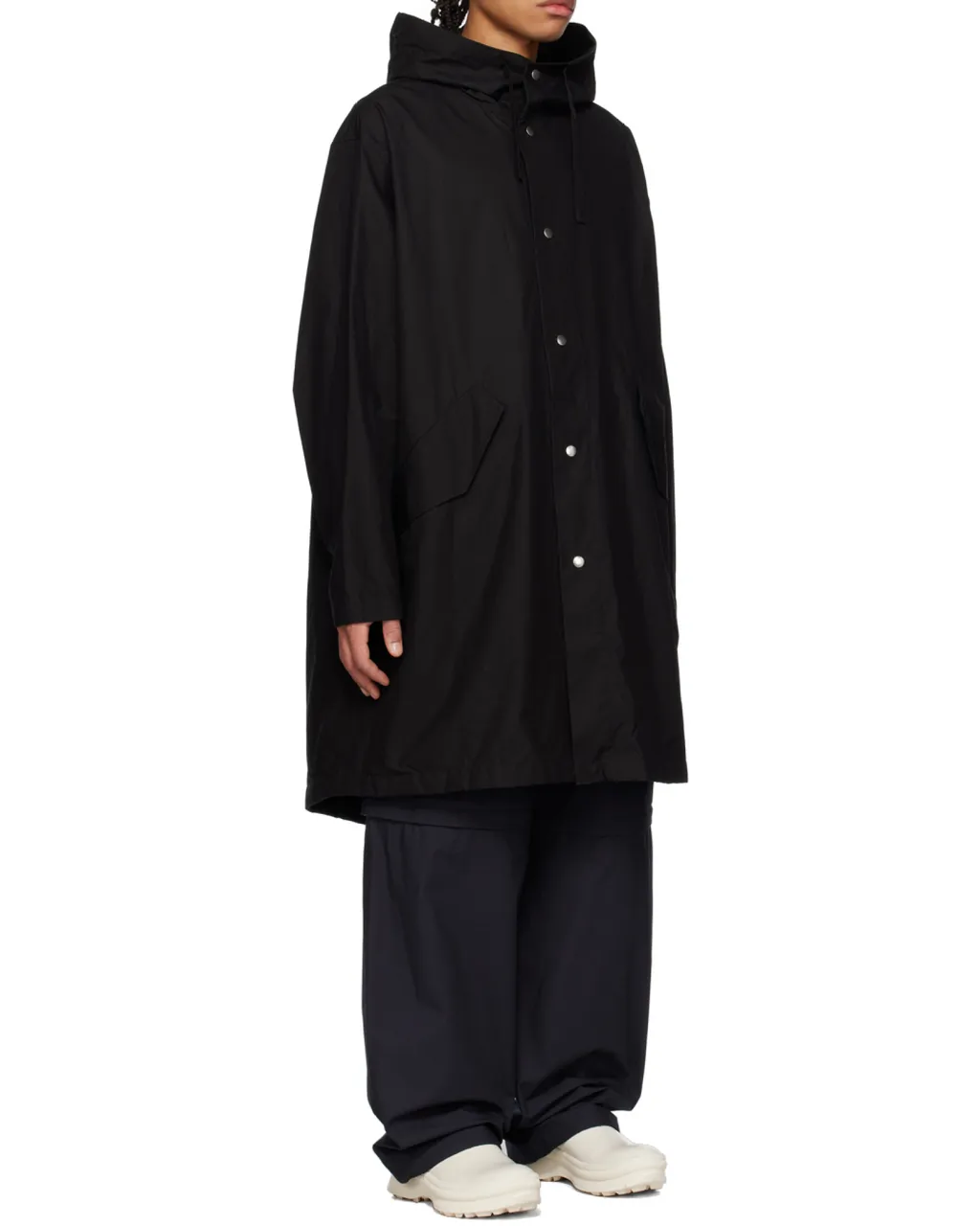 Logo Printed Drawstring Hooded Parka