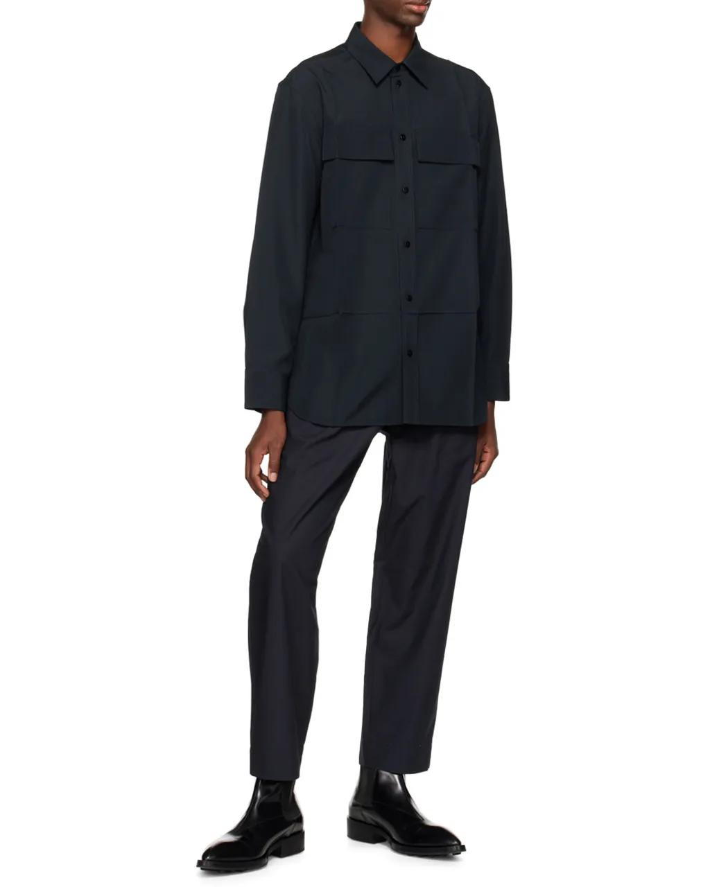 Straight-Leg Cropped Trousers