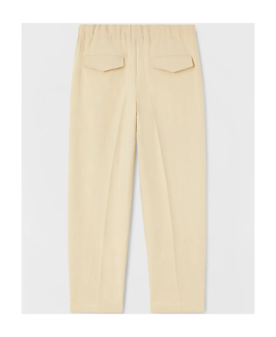 Pleated Straight-Leg Tailored Trousers