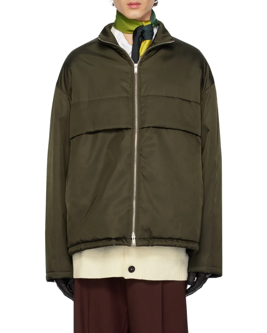 Funnel-Neck Zipped Jacket