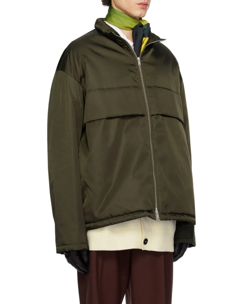 Funnel-Neck Zipped Jacket