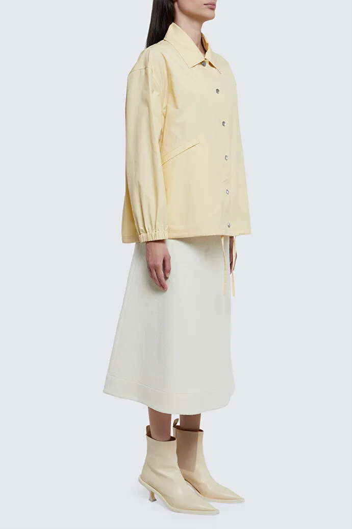 Logo-Printed Drawstring Shirt Jacket