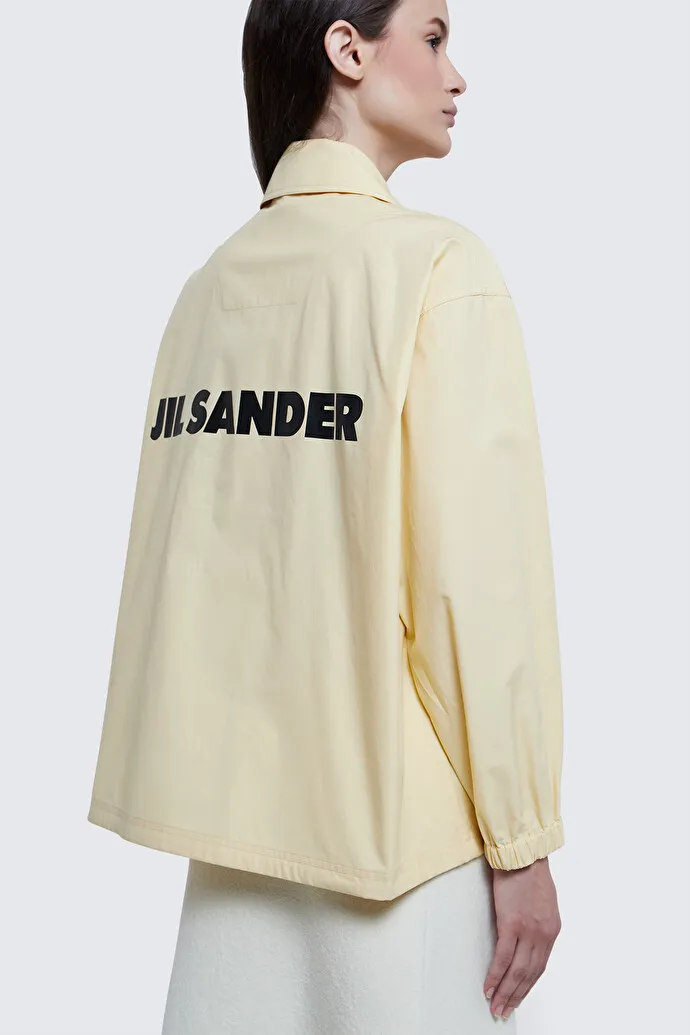 Logo-Printed Drawstring Shirt Jacket