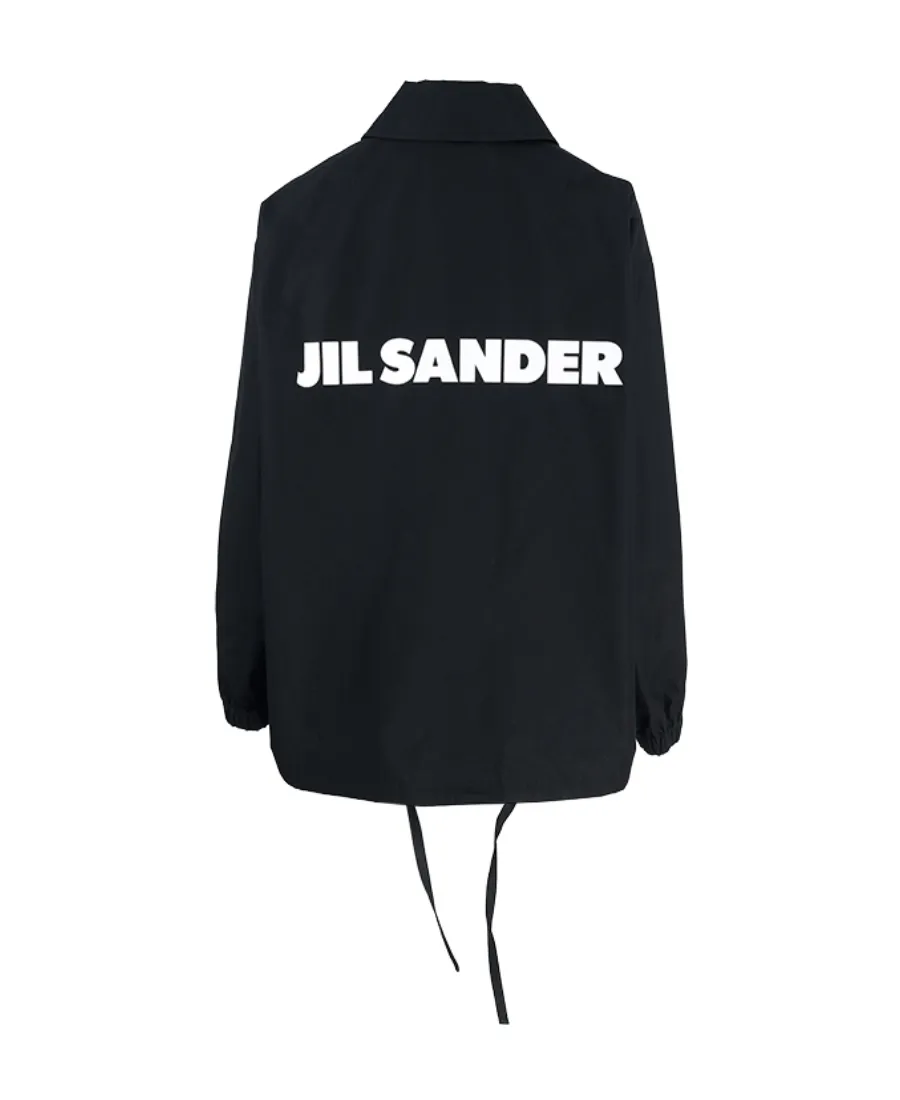 Logo-Printed Drawstring Shirt Jacket