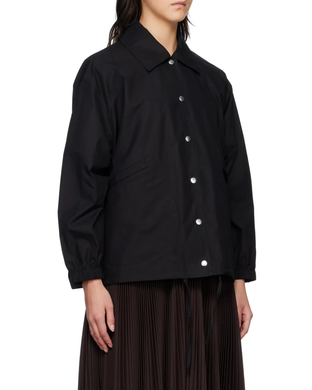 Logo-Printed Drawstring Shirt Jacket