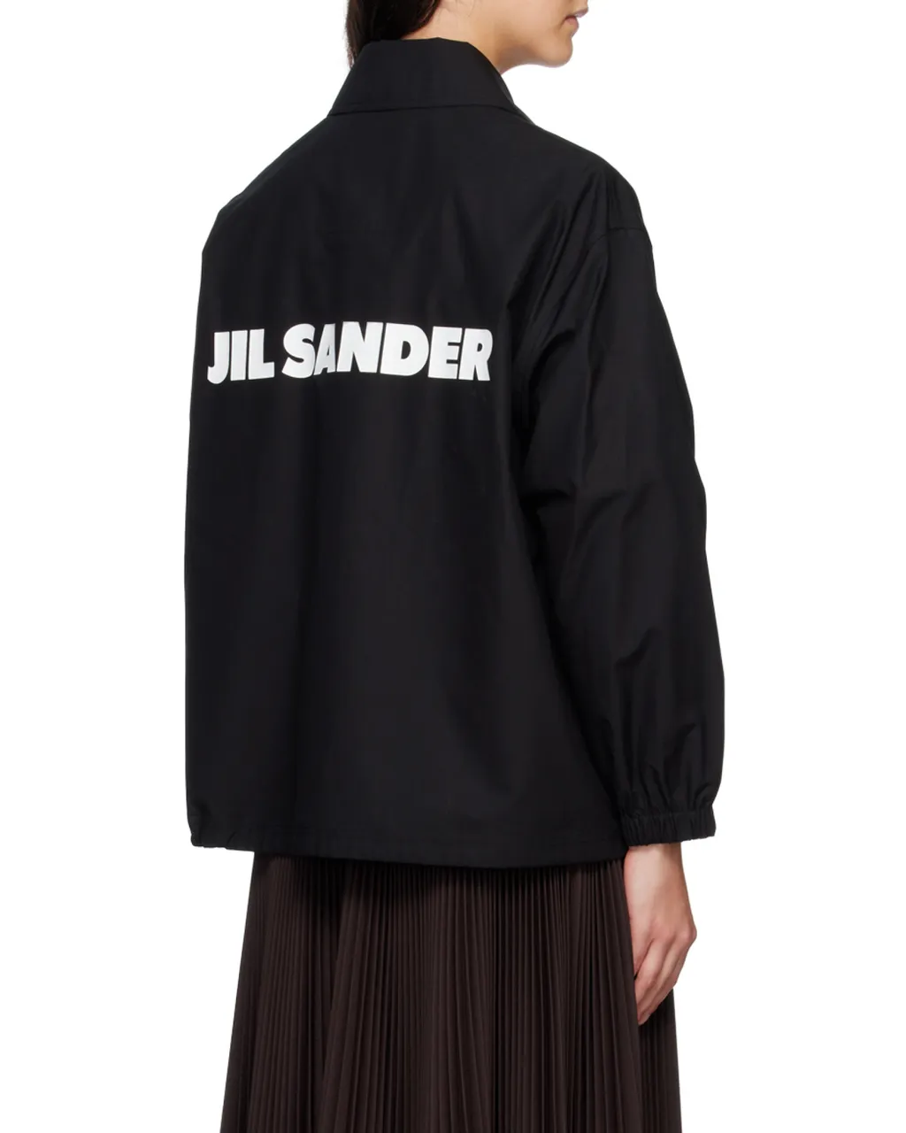 Logo-Printed Drawstring Shirt Jacket