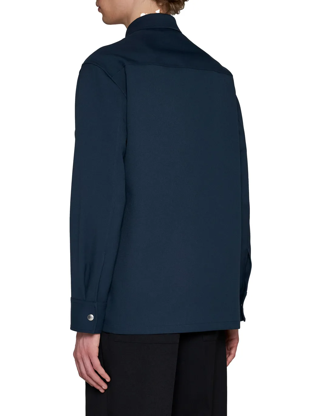 Zip-Up Straight Hem Shirt Jacket