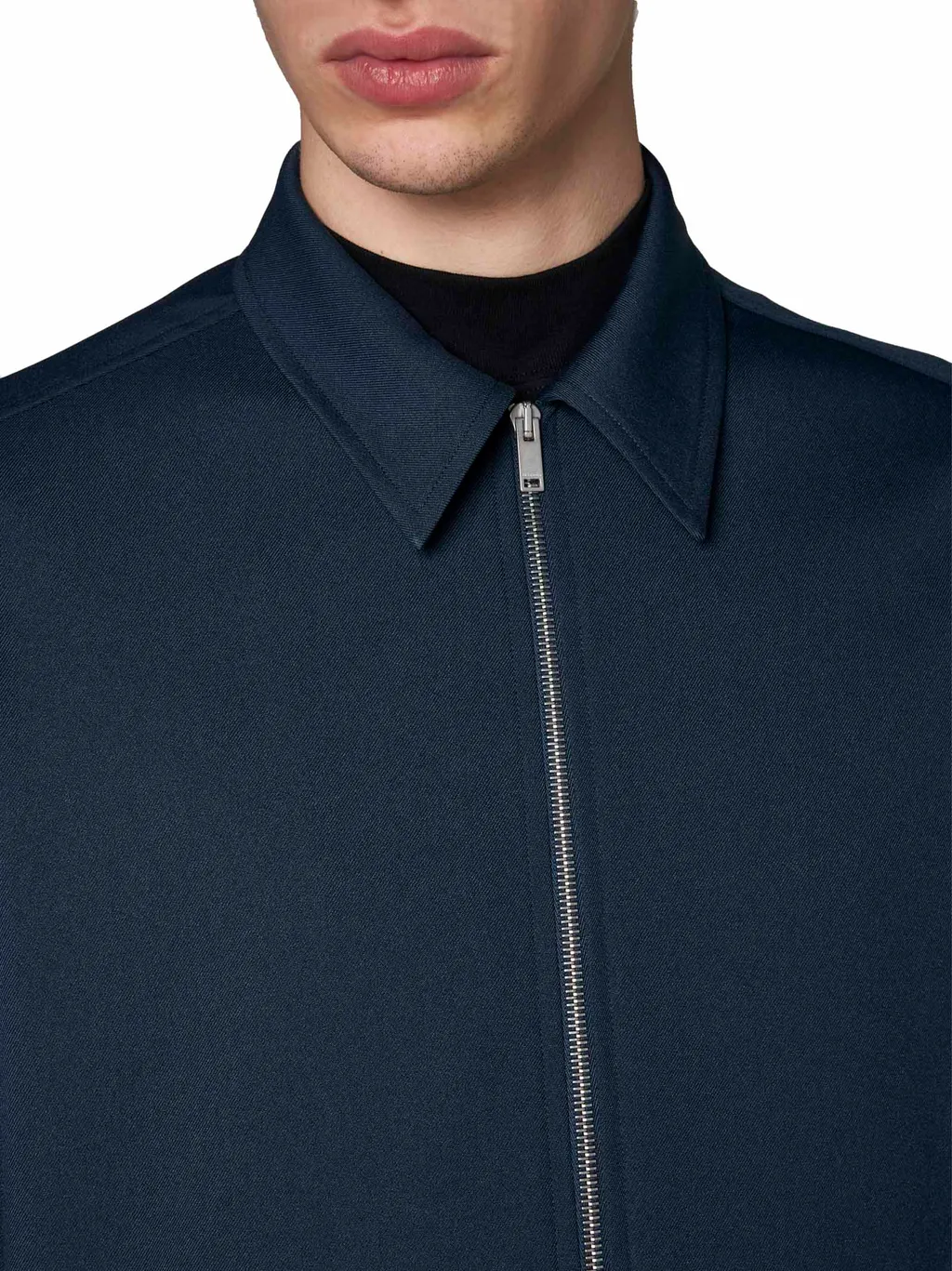 Zip-Up Straight Hem Shirt Jacket