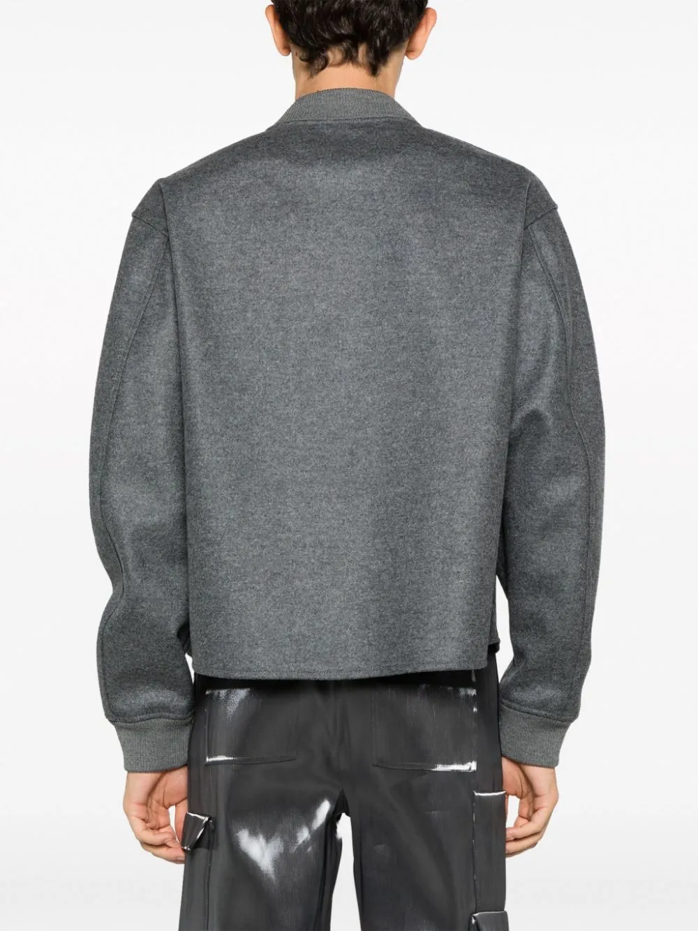 Zip-Up Long-Sleeved Bomber Jacket