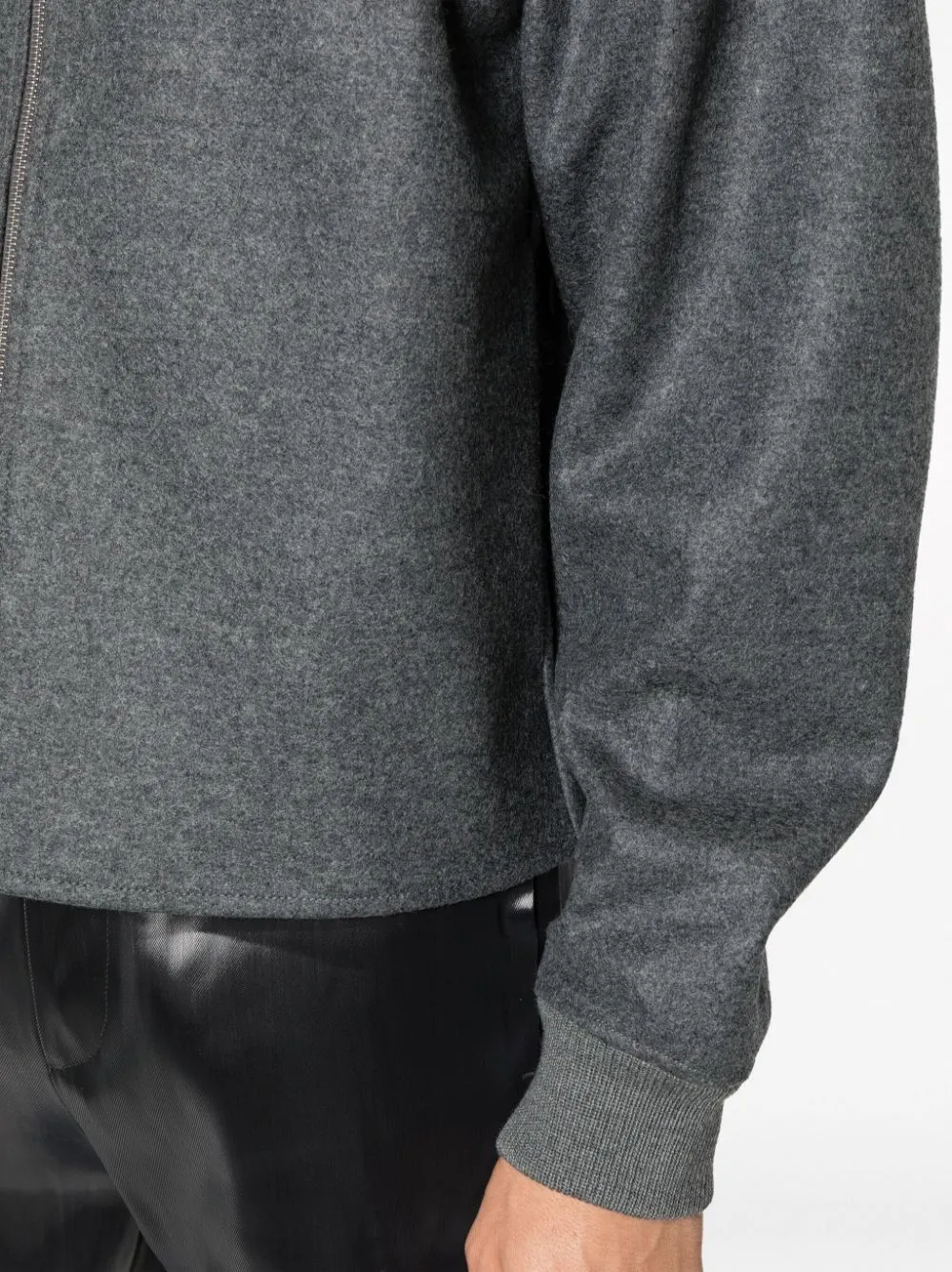 Zip-Up Long-Sleeved Bomber Jacket