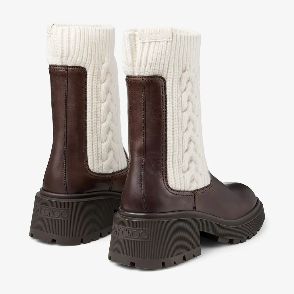 Panelled Round-Toe Boots