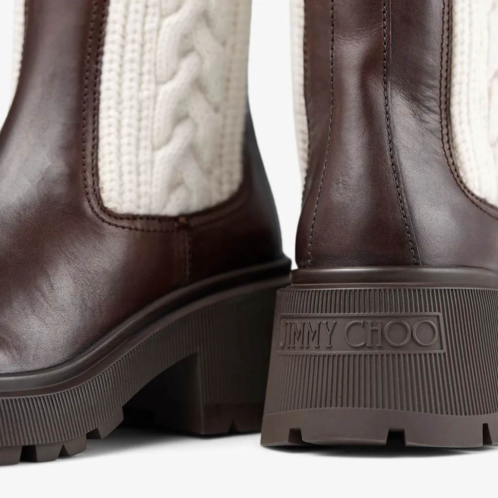 Panelled Round-Toe Boots